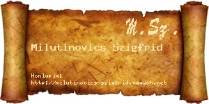 Milutinovics Szigfrid névjegykártya